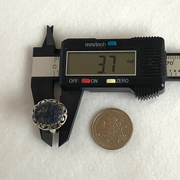 Sterling Silver 925 Southwest Style Bezel Set Oval Lapis Cabochon Ring Sz 6 - Picture 16 of 16